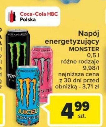 Carrefour Market Coca-Cola HBC Polska Napój energetyzujący MONSTER 0,5l oferta