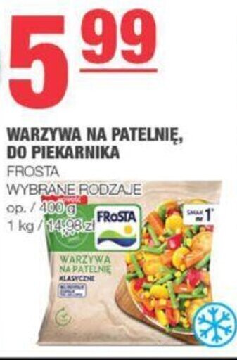 EuroSPAR FROSTA WARZYWA NA PATELNIĘ, DO PIEKARNIKA 400g oferta