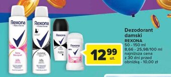 Carrefour Market Dezodorant damski REXONA 50 - 150 ml oferta