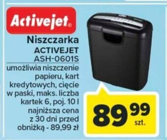 Carrefour Market Niszczarka ACTIVEJET ASH-0601S oferta