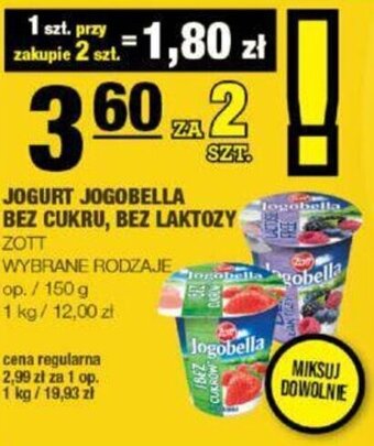 EuroSPAR JOGURT JOGOBELLA BEZ CUKRU, BEZ LAKTOZY oferta