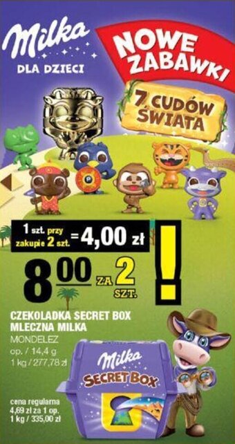EuroSPAR CZEKOLADKA SECRET BOX MLECZNA MILKA oferta