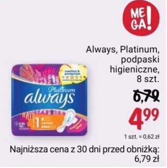 Rossmann Always, Platinum, podpaski higieniczne, 8 szt. oferta