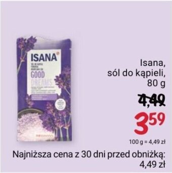 Rossmann Isana, sól do kąpieli, 80 g oferta