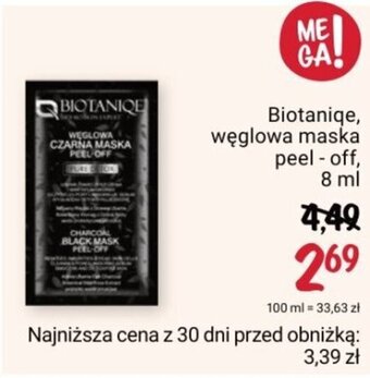 Rossmann Biotaniqe, węglowa maska peel-off, 8 ml oferta