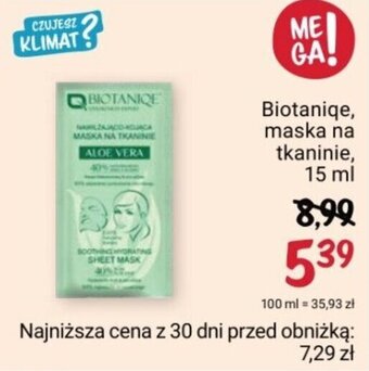 Rossmann Biotaniqe, maska na tkaninie, 15 ml oferta