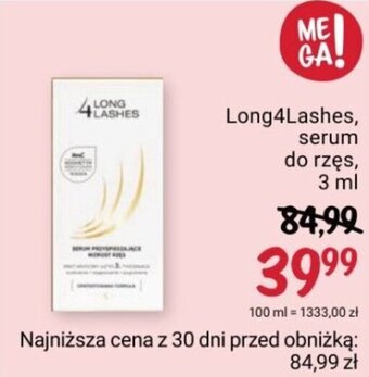 Rossmann Long4Lashes, serum do rzęs, 3 ml oferta