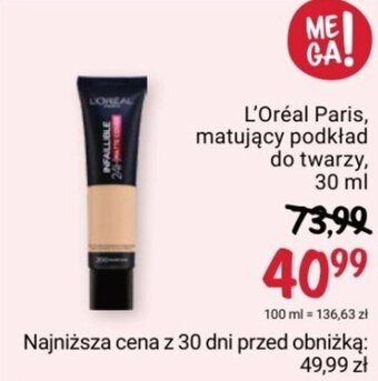 Rossmann L'Oréal Paris, matujący podkład do twarzy, 30 ml oferta