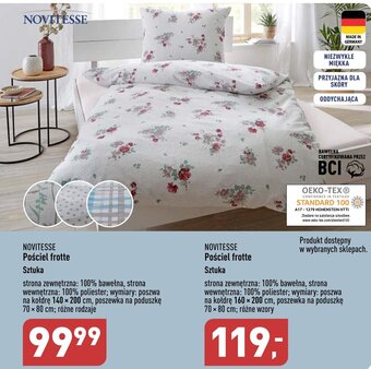 ALDI NOVITESSE Pościel frotte 140 x 200 cm oferta