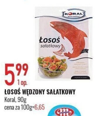 E.Leclerc ŁOSOŚ WĘDZONY SAŁATKOWY Koral, 90 g oferta