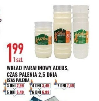 E.Leclerc WKŁAD PARAFINOWY ADEUS, CZAS PALENIA 2,5 DNIA oferta