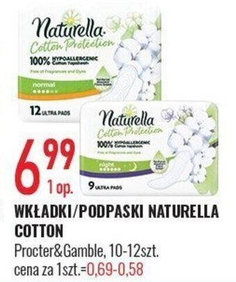 E.Leclerc WKŁADKI/PODPASKI NATURELLA COTTON 10-12 szt. oferta