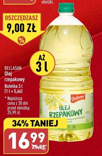 ALDI BELLASAN Olej rzepakowy 3 l oferta