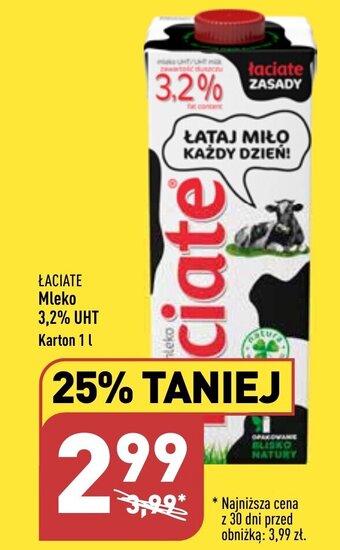 ALDI ŁACIATE Mleko 3,2% UHT 1 l oferta