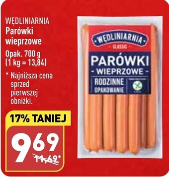 ALDI WĘDLINIARNIA Parówki wieprzowe 700 g oferta