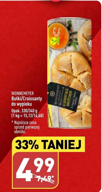 ALDI WONNEMEYER Bułki/Croissanty do wypieku 330/340 g oferta