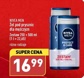 ALDI NIVEA MEN Żel pod prysznic dla mężczyzn 250 + 500 ml oferta