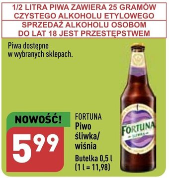 ALDI FORTUNA Piwo śliwka/ wiśnia Butelka 0,5 l oferta