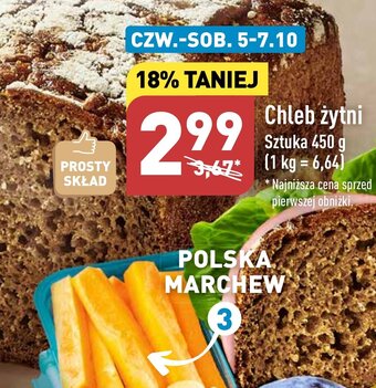 ALDI Chleb żytni 450g oferta