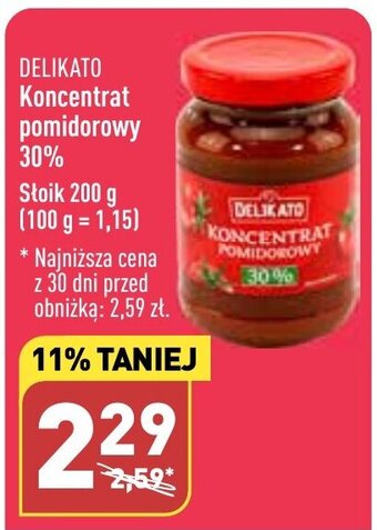 ALDI DELIKATO Koncentrat pomidorowy 30% 200g oferta