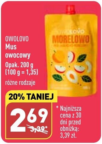 ALDI OWOLOVO Mus Opak. 200 g oferta