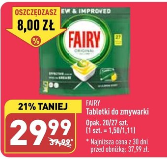 ALDI FAIRY Tabletki do zmywarki Opak. 20/27 szt. oferta