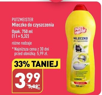 ALDI PUTZMEISTER Mleczko do czyszczenia 750ml oferta