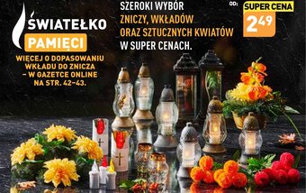 ALDI Znicz/wkład do zniczy, sztuczne kwiaty oferta