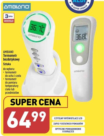 ALDI AMBIANO Termometr bezdotykowy oferta