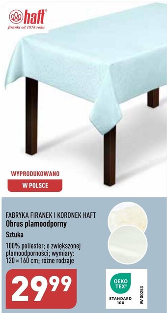 FABRYKA FIRANEK I KORONEK HAFT Obrus plamoodporny