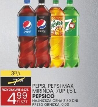 Wafelek PEPSI PEPSI MAX MIRINDA 7UP 1,5 L PEPSICO oferta