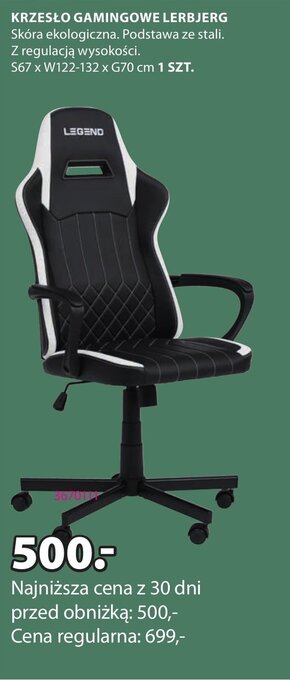 JYSK KRZESŁO GAMINGOWE LERBJERG oferta
