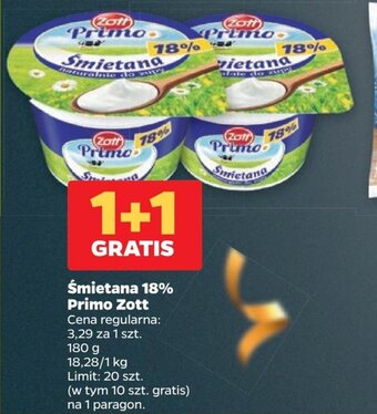 Netto Śmietana 18% Primo Zott 180g oferta