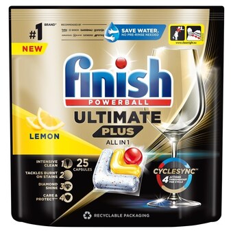 Biedronka Finish ultimate plus lemon kapsułki do mycia naczyń w zmywarce 305 g (25 sztuk) oferta