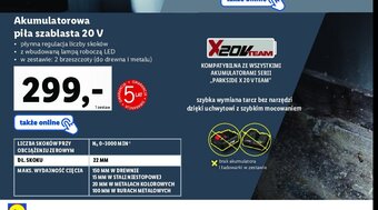 Lidl Piła szablasta akumulatorowa 20 v oferta