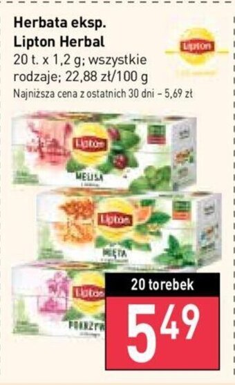 Stokrotka Herbata eksp. Lipton Herbal 20 t. x 1,2 g oferta