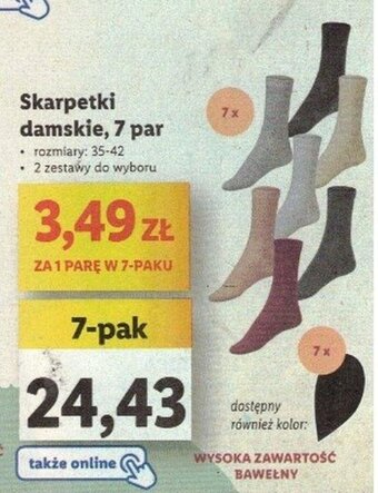 Lidl Skarpetki damskie, 7 par oferta