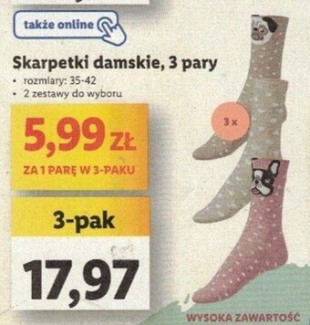 Lidl Skarpetki damskie, 3 pary oferta