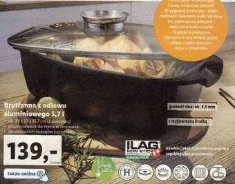 Lidl ERNESTO Brytfanna z odlewu aluminiowego 5,7 l oferta