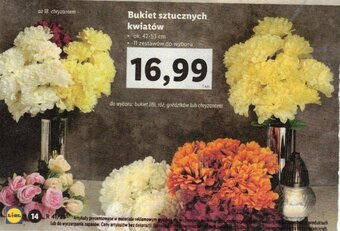 Lidl Bukiet sztucznych kwiatów oferta