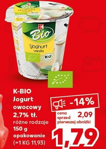Kaufland K-BIO Jogurt owocowy 2,7% tł 150g oferta