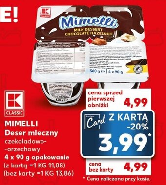 Kaufland MIMELLI Deser mleczny 4x90g oferta