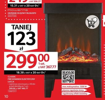 Selgros CLASSIC FIRE KOMINEK ELEKTRYCZNY LUCCA oferta