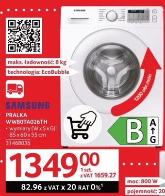 Selgros SAMSUNG PRALKA WW80TA026TH oferta