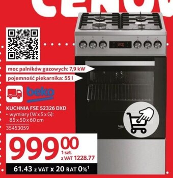 Selgros BEKO KUCHNIA FSE 52326 DXD oferta