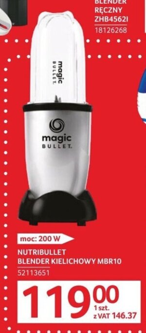 Selgros NUTRIBULLET BLENDER KIELICHOWY MBR10 oferta