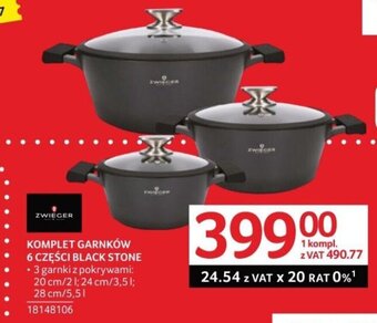 Selgros ZWIEGER KOMPLET GARNKÓW 6 CZĘŚCI BLACK STONE oferta