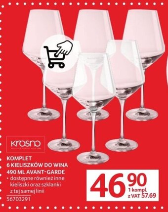 Selgros Krosno KOMPLET 6 KIELISZKÓW DO WINA 490 ML AVANT-GARDE oferta