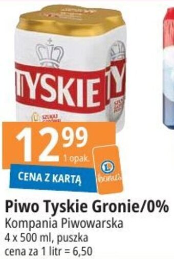 E.Leclerc Piwo Tyskie Gronie/0% Kompania Piwowarska 4 x 500 ml oferta