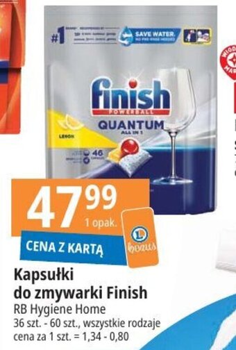 E.Leclerc Kapsułki do zmywarki Finish RB Hygiene Home 36 szt. - 60 szt. oferta
